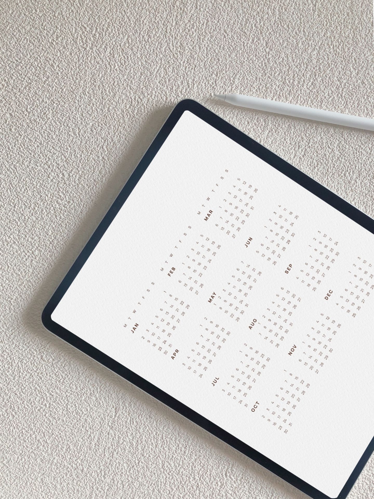 a black and white calendar
